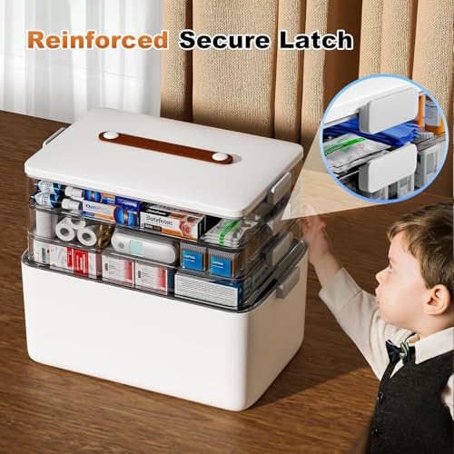 4- Tier Medicine Storage Box Organizer Portable First Aid - Image 7