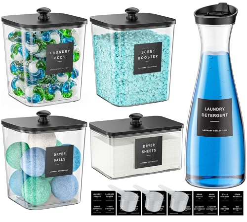 3+1+1 Pack Laundry Pods Containers & Dryer Sheet Holder & - Image 2
