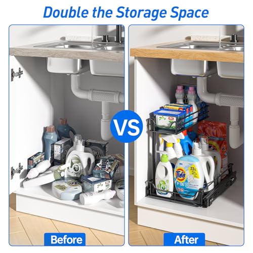 LAMU Under Sink Organizer, Pull Out Cabinet Organizer - Image 8
