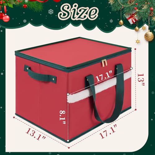 Christmas Ornament Storage Box with Adjustable Dividers - Image 3