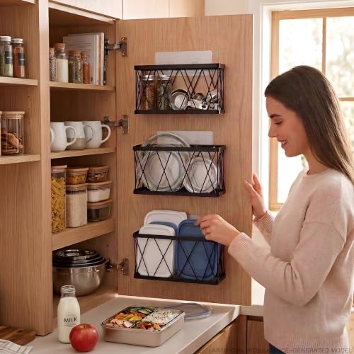 8 Pack Adhesive Cabinet Door Organizer - Image 7