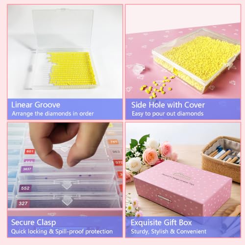 Diamond Painting Storage Kit with 30 Large Lidded Clear Trays - Image 6