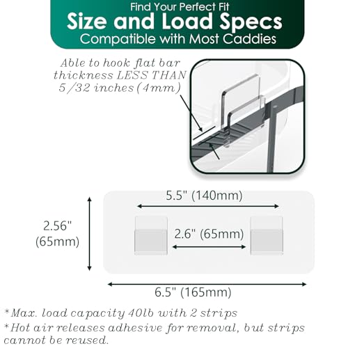 Shower Caddy Adhesive Replacement Sticker, Shower Adhesive Strip - Image 5