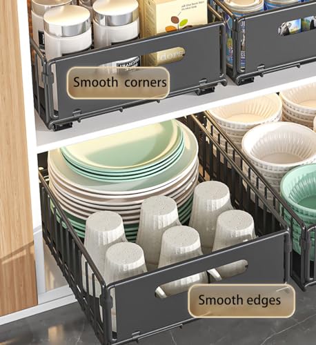 YunNasi Pull Out Cabinet Organizer, Black - Image 3
