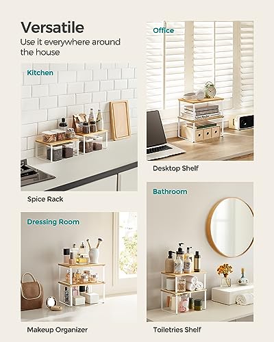 SONGMICS Cabinet Organizer Shelf, Set of 4 Spice Rack - Image 7