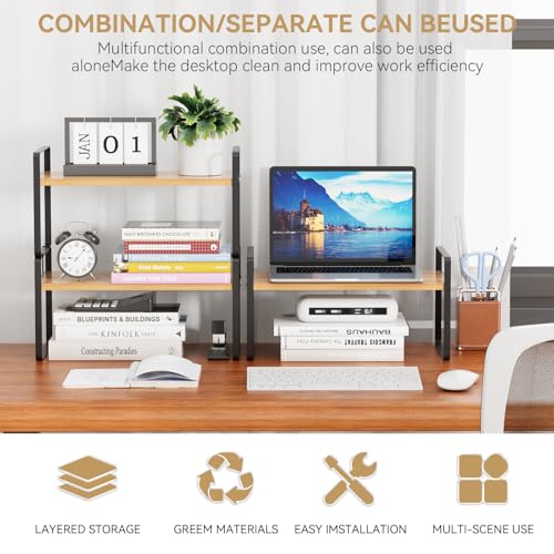 YGYQZ Desk Shelf Organizer, 2-Tier Desktop Bookshelf | All Products - Image 7