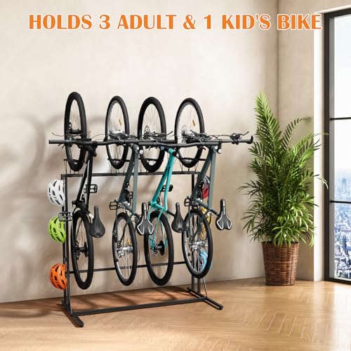 Vertical Bike Stand, Free Standing Bike Rack Garage with 6 Hooks - Image 4