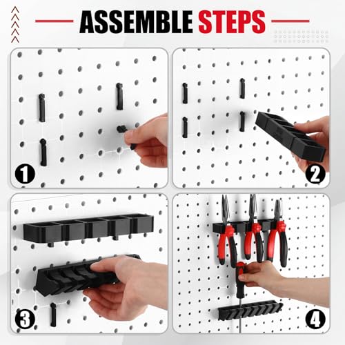 6 Pcs Pegboard Screwdriver Holder and Pliers Organizer Set, Black - Image 7
