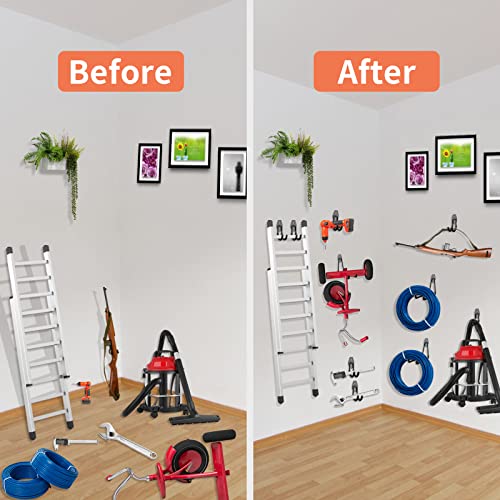 HUPBIPY 12 Pack Garage Hooks Heavy Duty, Wall Mount Ladder Hooks - Image 7