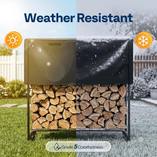 VIVOHOME 4 ft 1/4 Cord Firewood Rack Outdoor with Cover Combo Set - Image 4
