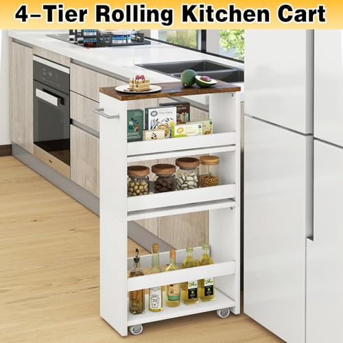 IBUYKE Slim Storage Cart Skinny Rolling Cart Utility Trolley - Image 5