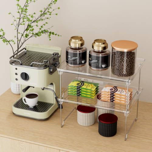 STARLATTA 2 Pcs Cabinet Organizer Shelf, Stackable Kitchen - Image 8