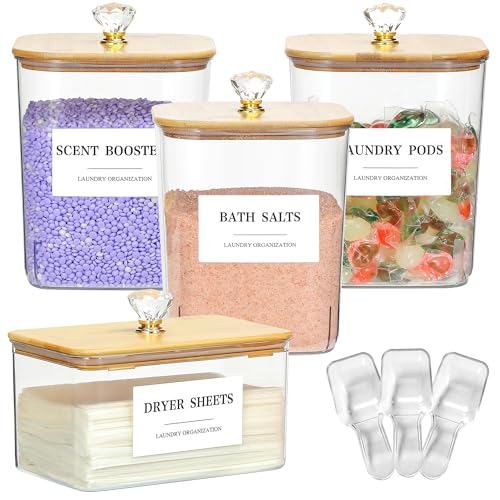 4 Pack Clear Laundry Pods Container & Dryer Sheet Holder - Image 2