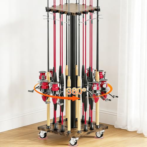 Fishing Rod Holders for Garage 360° Rotating Fishing Pole - Image 2