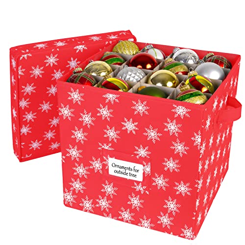 HOLDN’ STORAGE Christmas Ornament Storage Box with Lid - Image 2