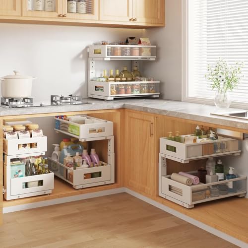 Under Sink Organizer, 2-Tier Dual Pull Out Cabinet Organizer - Image 8