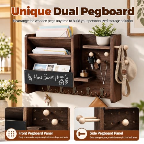 LILXIU Mail and Key Holder, Key Mail Holder Wall Mount - Image 6