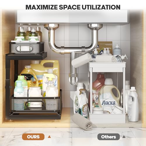 2-Pack Under Sink Storage Organizer with 2-Tier Slide Out - Image 6