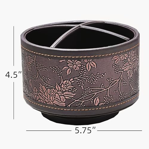 PU Leather Round TV Remote Control Holder for Table, | All Products - Image 3