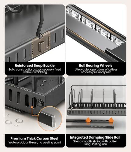 Pots and Pans Organizer Under Cabinet, 10 Dividers Pull - Image 7