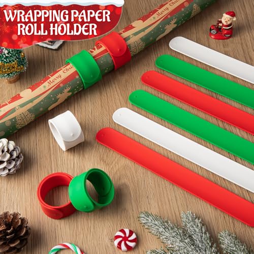 LBSXQGS 24Pcs Holiday Wrapping Paper Holder, White Red - Image 5