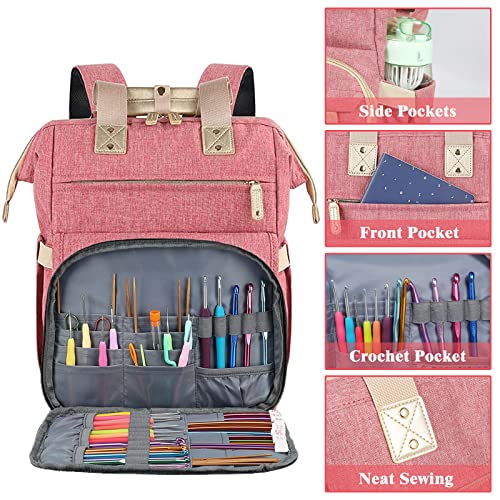 LTINVECK Knitting Bag Backpack,Yarn Storage Organizer - Image 3