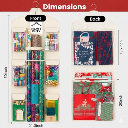 Wrapping Paper Organizer Storage – Double-Sided Hanging - Image 4