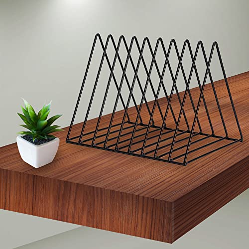 2 Vinyl Record Storage Rack, 9 Slots Holds 60 Albums - Image 8
