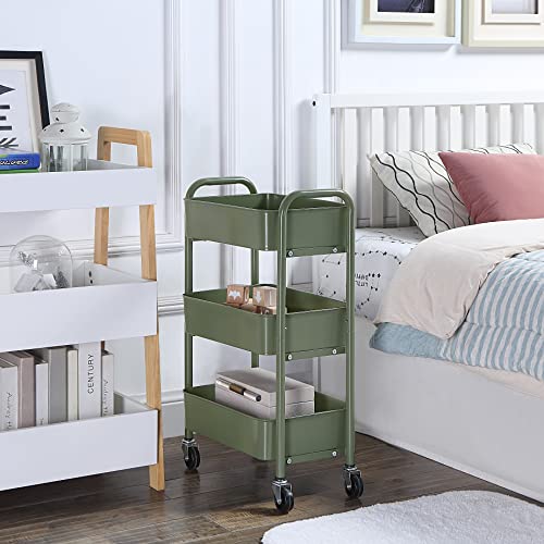 SunnyPoint 3-Tier Delicate Compact Rolling Metal Storage - Image 4