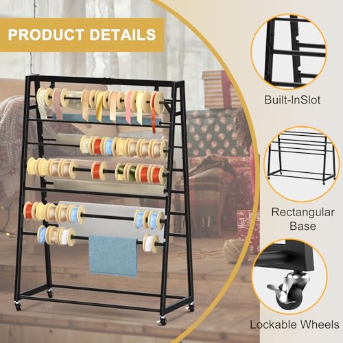 15 Tier Ribbon Organizer, Double-Sided Rolling Metal - Image 6