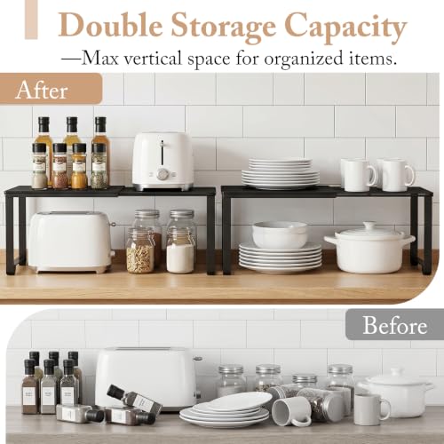 Extendable Metal Wire Shelf Organizer - Adjustable 15-24.4in - Image 4