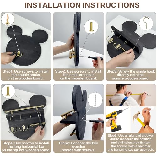 AIRPOP Key Holder for Wall–Mouse Wooden Mail Organizer - Image 7