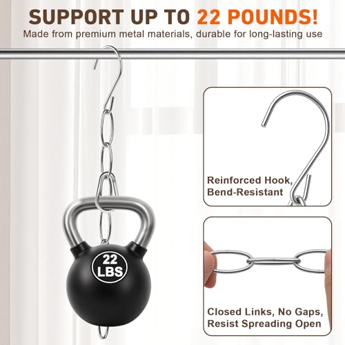 Space Saving Hangers, 4 Pack Metal 7-Loop Clothing Chain Hanger - Image 7
