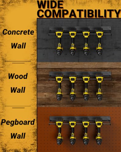 2 Pack Drill Holder Wall Mount, Cordless Power Tool | Garage Storage - Image 5