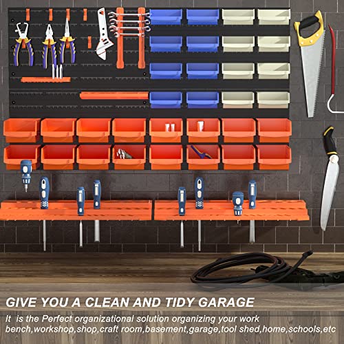 52PCS Wall Mounted Storage Bins Garage Storage Drawers with 4PCS - Image 8