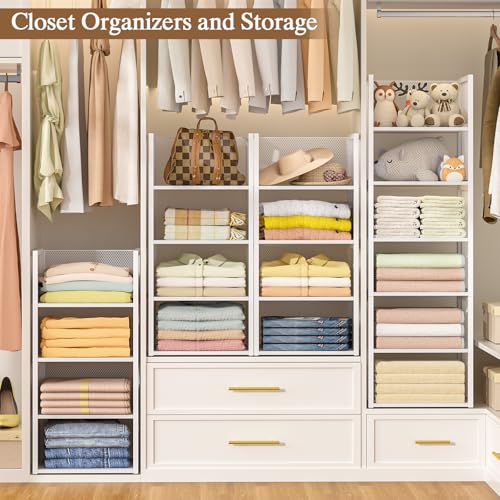 4-Tier Stackable Closet Organizers and Storage Basket, Wire - Image 4