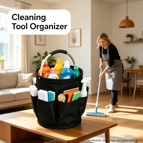 Cleaning Caddy with Handle,Cleaning Tool Supplies Organizer - Image 4