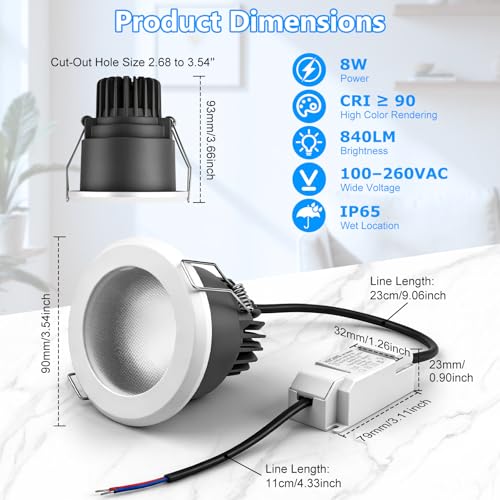3 Inch LED Recessed Lighting 1 Pack, 7W Anti-Glare Recessed Light - Image 3
