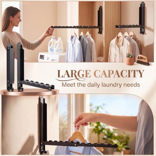 Novabright 4 Pcs Wall Mounted Drying Rack Foldable Laundry - Image 6