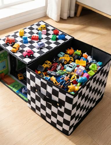 HFKPJRT Toy Car Storage Box with Play Mat, 2-in-1 | Home Organization - Image 6