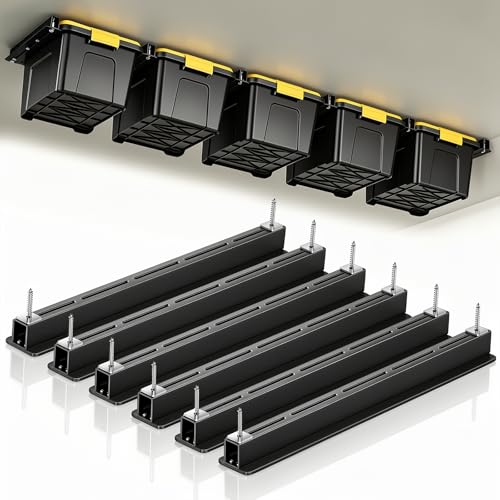 Ceiling Utility Bin Rails Storage Rack, Overhead Garage - Image 2