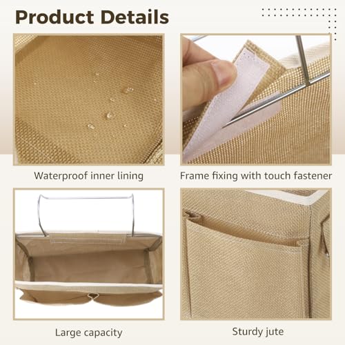 2 Pcs Jute Bedside Storage Caddy, 11.8 x 3.9 x 7.5 | Home Organization - Image 6