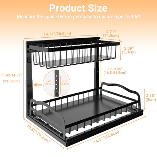 AceMining 2 Pack Under Sink Organizer, 2 Tier Pull Out Cabinet - Image 3