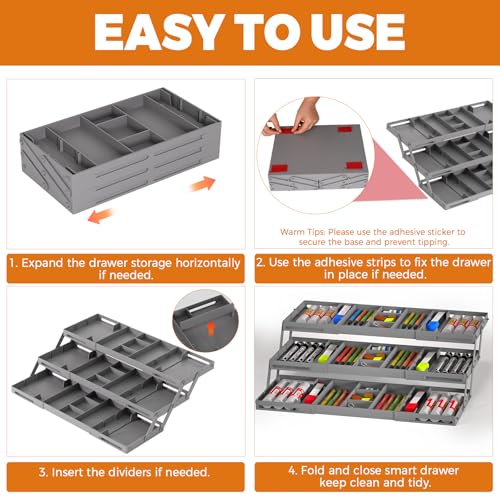 3 Tier Drawer Organizer Versatile Expandable Junk Dr | All Products - Image 5