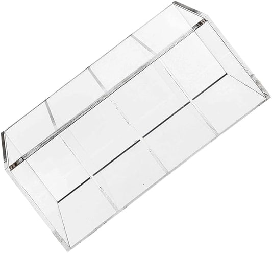Acrylic Storage Case 4-compartment Display Box with Hinged Lid, Organizer for Coffee Capsules and Small Items, 30x8.6x7cm, Modular Stackable Container for Home and Office