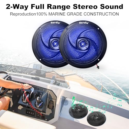 Herdio 6.5 Inch 240W Waterproof Marine Speakers - 2 Way Weather - Image 4