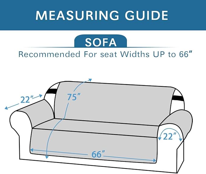 H.VERSAILTEX Reversible Sofa Cover Couch Cover for 3 Cushion Couch Water Resistant Sofa Cover for Living Room Quilted Furniture Couch Cover for Sofa Washable Couch Protector(Sofa, Light Grey/Beige)