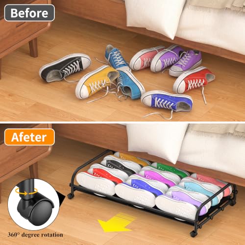 Expandable Under Bed Storage Container with wheels,Metal - Image 5