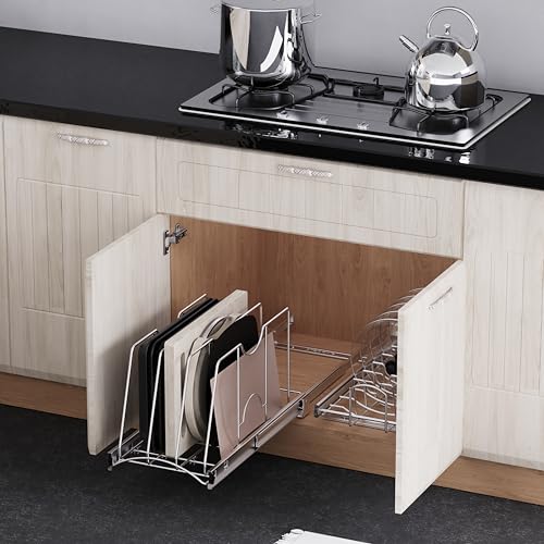 Pull Out Cookie Sheet Organizer, 11" W x 22" D x 11.8" H, Chrome - Image 6