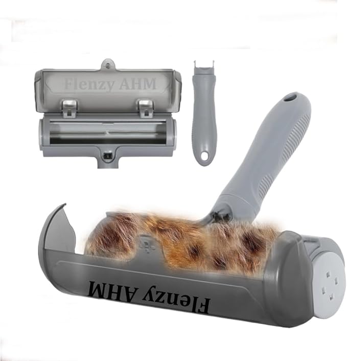 Pet Hair Remover Tool, Reusable Lint Roller Brush for Cat and Dog Hair and Fur Remover from Sofa, Couch, Furniture, Carpet, Bedding, Clothes and Car Seat. Waterproof, Portable and Easy to Clean-Grey